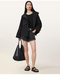 AllSaints - Hailey High Rise Denim Shorts, - Lyst