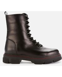 Kurt Geiger Bird Leather Lace Up Boots - Black