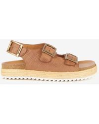 Barbour - Helena Double Strap Leather Sandals - Lyst