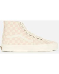 black and pink vans high tops