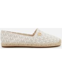 Womens Shoes Flats and flat shoes Espadrille shoes and sandals MICHAEL Michael Kors Leather Slip-on Espadrilles in Pink 