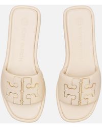 Tory Burch Double T Sport Slide Sandals - White
