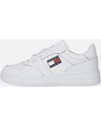 Tommy Hilfiger Etch Basked Leather Trainers - White
