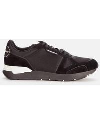 Emporio Armani Suede Running Style Trainers - Black