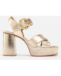 See By Chloé - Lyna Leather Platform Heeled Sandals - Lyst