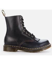 Dr. Martens 1460 Serena Fur Lined Leather 8-eye Boots in Grey (Black) | Lyst