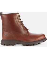 UGG Kirkson Waterproof Leather Lace Up Boots - Brown