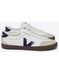 Veja - Volley Suede-trimmed Leather Trainers - Lyst