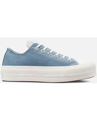 Converse Chuck Taylor All Star Lift Crafted Canvas Platform Trainers - Blue