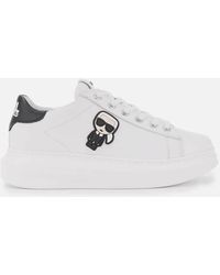 Karl Lagerfeld Kapri Karl Ikonic Leather Chunky Sneakers - White