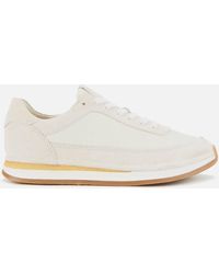 Clarks Craftrun Lace Suede Running Style Trainers - White