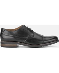 Clarks Becken Cap Leather Derby Shoes - Black