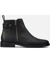Ladies Clarks Arista Flirt Black Leather Smart Zip Up Shoe Boots 