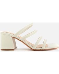 Clarks Sheer65 Leather Heeled Mules - White