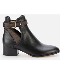 MICHAEL Michael Kors Britton Leather Heeled Ankle Boots - Black
