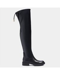 COACH Lizzie Leather Over The Knee Boots - Black