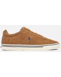 ralph lauren brown leather trainers