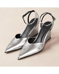 Alohas - Polly Shimmer Leather Heeled Court Shoes - Lyst