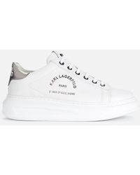 Karl Lagerfeld Kapri Maison Leather Chunky Sneakers - White