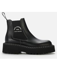 Karl Lagerfeld Patrol Ii Leather Chelsea Boots - Black