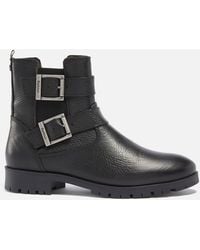 Barbour - Marina Leather Biker Boots - Lyst