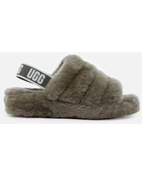 grey ugg fluff slippers