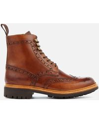 Grenson Fred Leather Brogue Boots - Brown