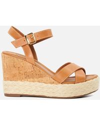 Dune - Kindest Leather Wedge Sandals - Lyst