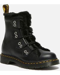 Dr. Martens - 1460 Faux Fur Lined Leather Lace Up Boots - Lyst