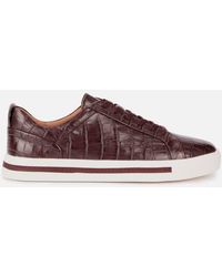 Clarks Un Maui Lace Leather Low Top Trainers - Brown