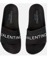 Valentino Slide Sandals - Black