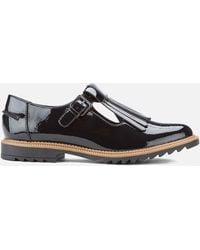 clarks black t bar shoes