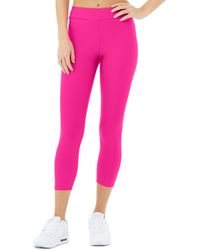 Alo Yoga Alo Yoga Airlift High-waist Conceal-zip Capri Trousers - Pink
