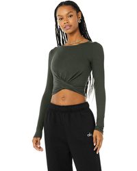 Alo Yoga Cover Long Sleeve Top in White 