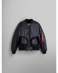 Alpha Industries - Women's Reversible Faux Leather Ma-1 Bomber Jacket - Lyst