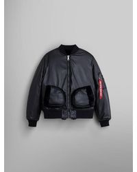 Alpha Industries - Women's Reversible Faux Leather Ma-1 Bomber Jacket - Lyst