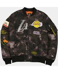KTZ - Los Angeles Lakers X Alpha X Ma-1 Bomber Jacket (black Camo) - Lyst