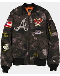 KTZ - Atlanta Braves X Alpha X Ma-1 Bomber Jacket (black Camo) - Lyst