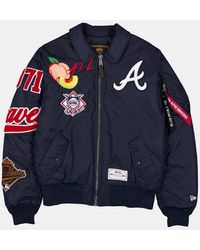 Alpha Industries - Atlanta Braves X Alpha X New Era Ma-1 Collared Bomber Jacket - Lyst
