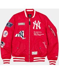 KTZ - New York Yankees X Alpha X Ma-1 Bomber Jacket (scarlet) - Lyst
