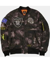 KTZ - Las Vegas Raiders X Alpha X Ma-1 Bomber Jacket (black Camo) - Lyst