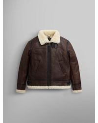 Alpha Industries - B-3 Sherpa Leather Jacket - Lyst