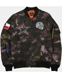 KTZ - Dallas Cowboys X Alpha X Ma-1 Bomber Jacket (black Camo) - Lyst