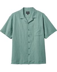 Brixton - Bunker Linen Blend Short Sleeve Shirt - Lyst