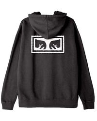 gym and workout clothes Hoodies Mens Clothing Activewear Obey Cotton Logo Hoddie in Black for Men 