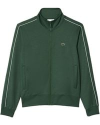 Lacoste - Regular Fit Long Sleeve Full Zip Collared Sweatshirt W/single Stripe Sleeve Detailing Mm - Lyst