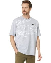 Lacoste - Short Sleeve Loose Fit Large Croc Graphic T-shirt - Lyst