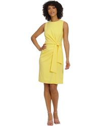 Maggy London - Sleeveless Cloud Crepe Sheath With Waist Tie Detail - Lyst
