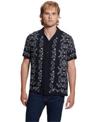 Guess - Short Sleeve Eco Rayon Royal Scroll Shirt - Lyst