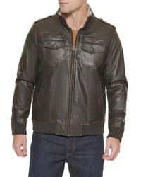 Levi's - Faux Leather Sherpa Aviator Bomber Jacket - Lyst